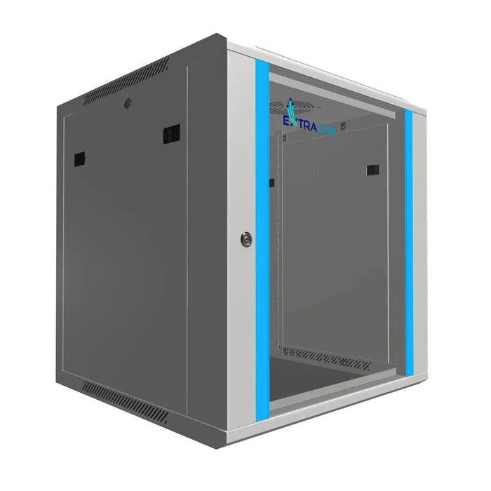 Extralink 12U 600x600 Wall Mount Network Cabinet - Server Rack, Data Storage, Telecom Enclosure