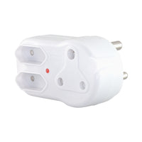 SIDE-BY-SIDE SURGE ADAPTER WITH 2× 6A EURO PLUS 1× 16A 3-PIN SA PLUGS - PWR-ADA-2-3-SURGE