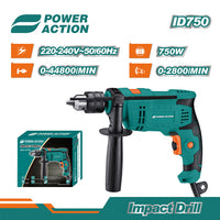 750W Power Action impact drill ID750