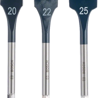 Bosch Spade Drill Bit Set: 20mm, 22mm, 25mm. Wood Drilling. Self Cut Speed. SKU: 2608587011