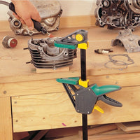 Wolfcraft EHZ Pro One-Hand Clamp: 915mm woodworking clamp for professional use. Quick-release mechanism and durable design.