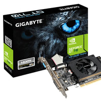 GIGABYTE Graphics nVidia GeForce® GT 710 2GB GDDR3 64Bit . 1x Dual-Link DVI-D; 1x HDMI; 1x VGA; Low Profile Gigabyte