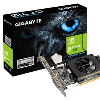 GIGABYTE Graphics nVidia GeForce® GT 710 2GB GDDR3 64Bit . 1x Dual-Link DVI-D; 1x HDMI; 1x VGA; Low Profile Gigabyte