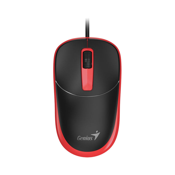 GENIUS DX-123 1.5M USB CLASSIC OPTICAL MOUSE - BLACK/RED - MOU-DX-123-BLK-RED