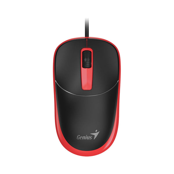 GENIUS DX-123 1.5M USB CLASSIC OPTICAL MOUSE - BLACK/RED - MOU-DX-123-BLK-RED