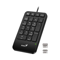 GENIUS NUMERICAL KEYPAD 125,USB-C,BLACK - KBD-NUMPAD-125-USB-C