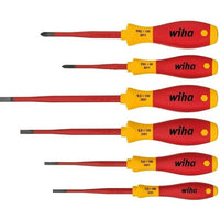 Wiha 6-Piece SlimFix VDE 1000V Screwdriver Set. Insulated Electrician's Tools.