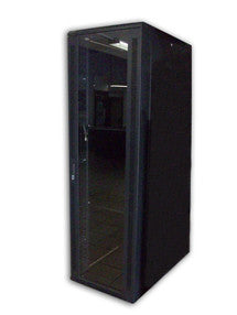 Acconet 27U 19" Assembled Rack, 1000mm Deep, Black,Clear Glass Door with Lock, 4 220V Fans, 2Shelve