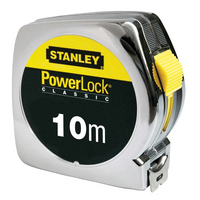 Stanley PowerLock 10m Tape Measure - Durable & Accurate. 10m/33ft measuring tape by Stanley. Chrome ABS case, Mylar blade. Buy now!