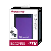 TRANSCEND STOREJET 2.5'' 4TB 25H3 USB 3.1 RUGGED HDD - PURPLE Transcend
