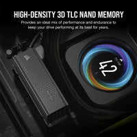 Corsair MP700 PRO 2TB M.2 NVMe PCIe Gen. 5 x4 SSD with Cooler; Read Up To 12 400MB/s; Write up to 11 800MB/s Corsair
