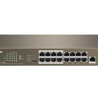 Tenda 16-Port Fast Ethernet Switch with 16-Port PoE | TEF1118P-16-150W