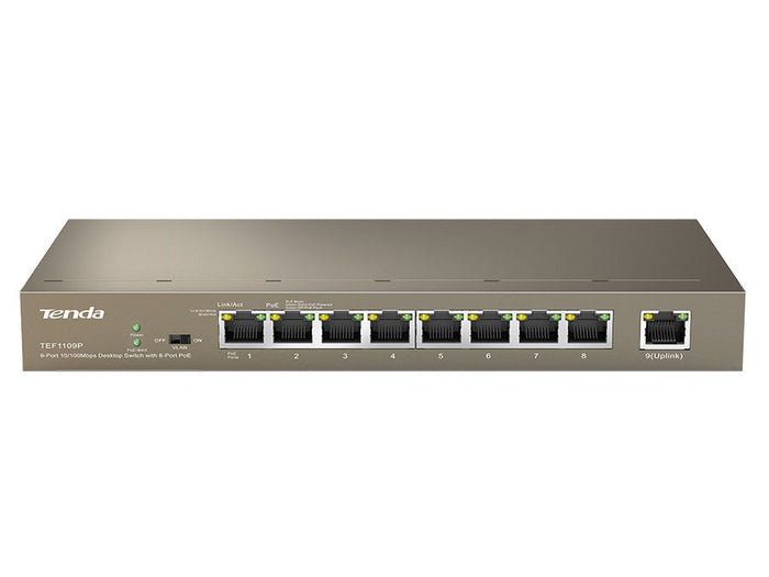 Tenda 9-Port Fast Ethernet Switch with 8-Port PoE | TEF1109P-8-63W