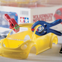 WOLFCRAFT Microfix Spring Clamps 30mm, 4-Piece Set. Black Clamps for Model Making and Craft Projects.