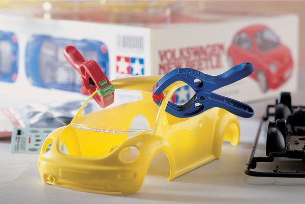 Wolfcraft Microfix Clamps on Yellow Model Car: Model Making, Craft Tool