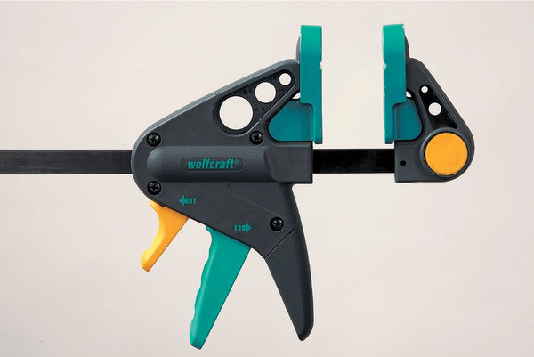 Wolfcraft EHZ Easy Pro One-Hand Clamp - Woodworking Tool, Easy Clamping, Spreading Function, 300mm