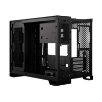2500D Airflow Black Mid-Tower Dual Chamber PC Case; 2x 3.5'' |  2x 2.5'' Drive Bays; Up to 360mm Radiator compatible
