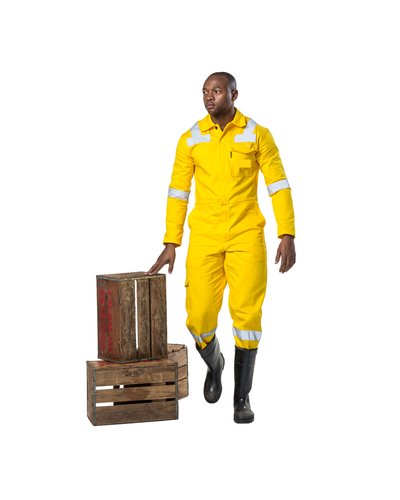 DROMEX MINING BOILER SUIT SASOL D59 W/REFL YEL [42]  DW-D59MYL-O42