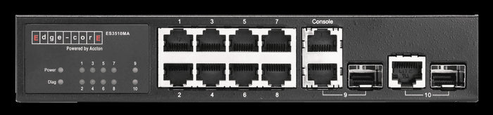 ES3510MA  Fast Ethernet  Layer  2/4 switch featuring  10 ports; 8 10/100