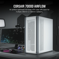 7000D Airflow White Tempered Glass Mid-Tower; 6x 3.5'' |  4x 2.5'' Drive Bays ; 480mm Radiator Compatible; 3x140mm fan incl