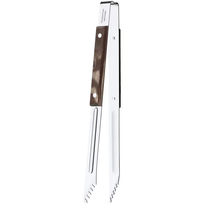 Tramontina Grilling Tongs: Stainless Steel BBQ Tongs with Wood Handle, 37cm - Ideal for Barbecue!