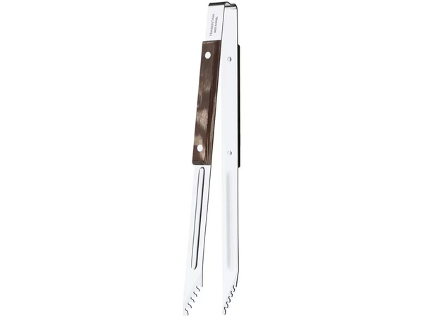 Tramontina Grilling Tongs: Stainless Steel BBQ Tongs with Wood Handle, 37cm - Ideal for Barbecue!