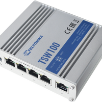 Teltonika Industrial Unmanaged 5 Port PoE+ Ethernet Switch | TSW100-TTK-TSW100