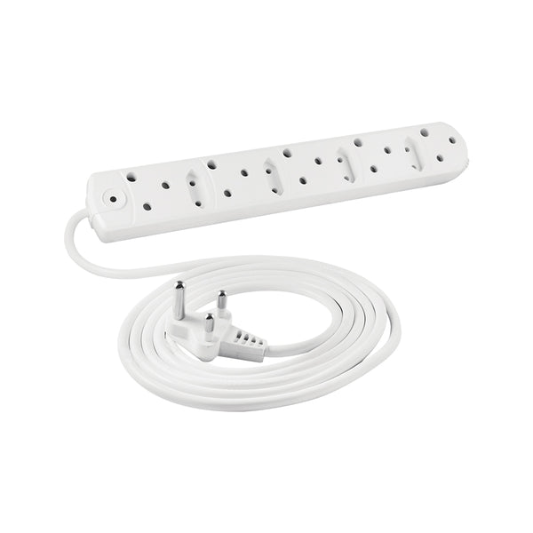 5 PORT MULTIPLUG WITH, X5 15A,X4 6A, 3M CORD - PWR-MP-5P-3M
