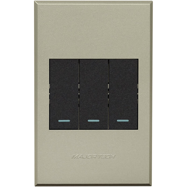 Major Tech Three Lever Bell Press Switch GR/TI (100mmx50mm) 3V1000GT