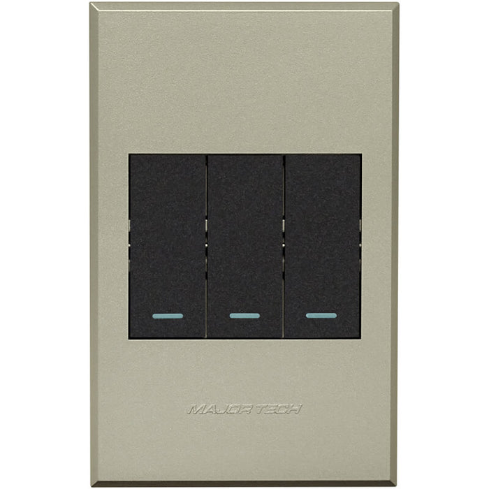 Major Tech Three Lever One-Way Switch GR/TI (100mmx50mm) 3V113GT