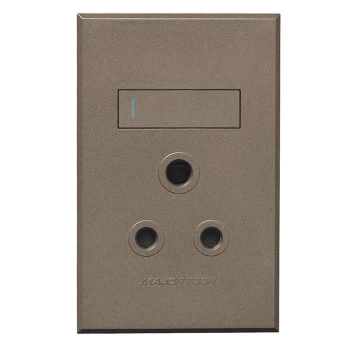 Major Tech Single Vertical RSA Socket TI/BZ (100mmx50mm) 3V20TB