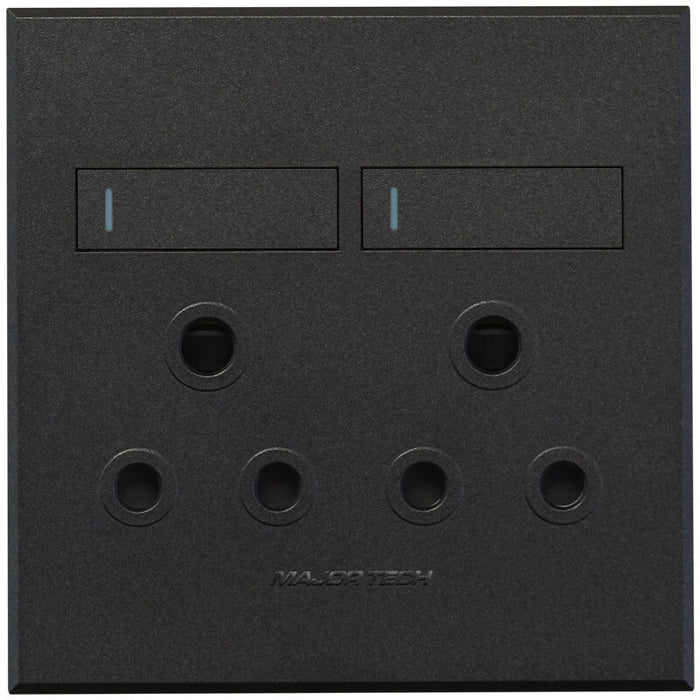 Major Tech Double RSA Socket TI/BZ (100mmx100mm)  3V22TB