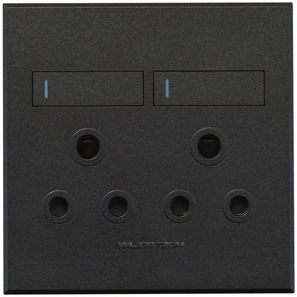 Major Tech Double RSA Socket TI/BZ (100mmx100mm)  3V22TB