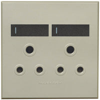 Major Tech Double RSA Socket GR/TI (100mmx100mm)  3V22GT