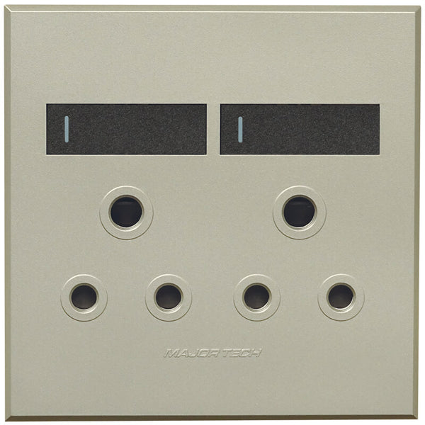 Major Tech Double RSA Socket GR/TI (100mmx100mm)  3V22GT