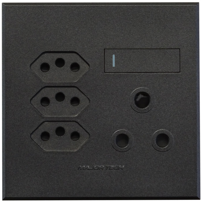 Major Tech Single RSA, Triple V-Slim Socket GR/GR (100mmx100mm) 3V25GG