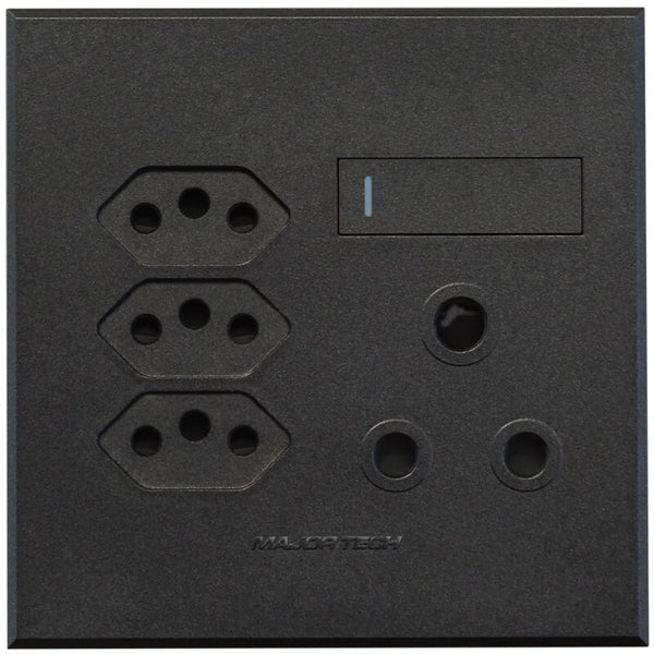 Major Tech Single RSA, Triple V-Slim Socket GR/GR (100mmx100mm) 3V25GG