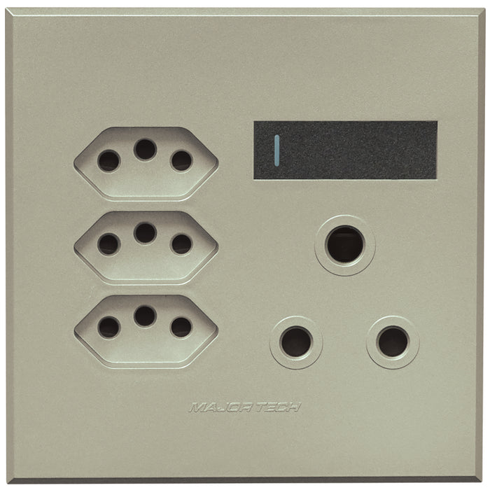 Major Tech Single RSA, Triple V-Slim Socket GR/TI (100mmx100mm) 3V25GT