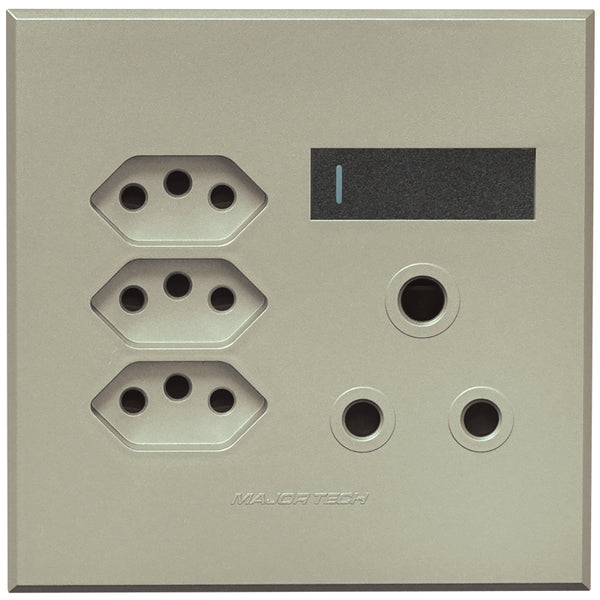 Major Tech Single RSA, Triple V-Slim Socket GR/TI (100mmx100mm) 3V25GT