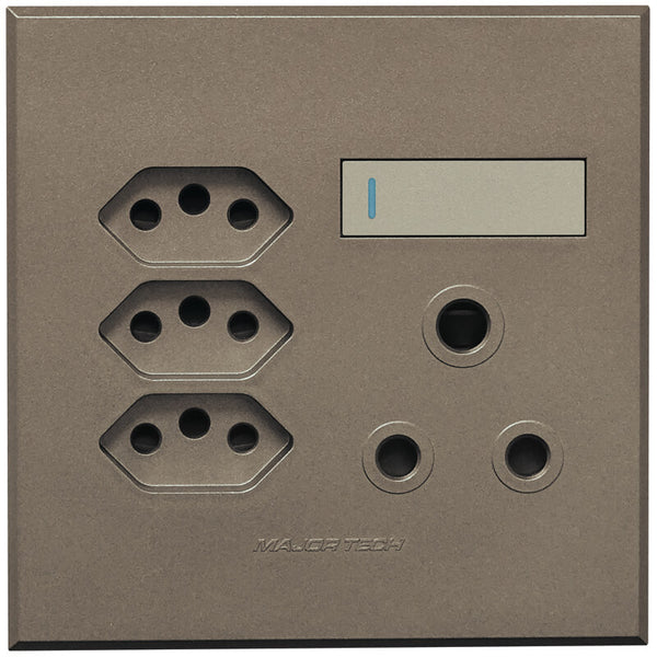 Major Tech Single RSA, Triple V-Slim Socket TI/BZ (100mmx100mm) 3V25TB