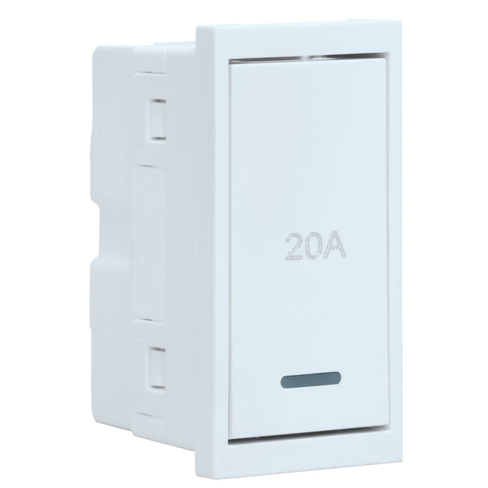 Major Tech VETi 3 AURA - 20A Double Pole Isolator Switch Module - Modular | 3VM121DWT - image 1