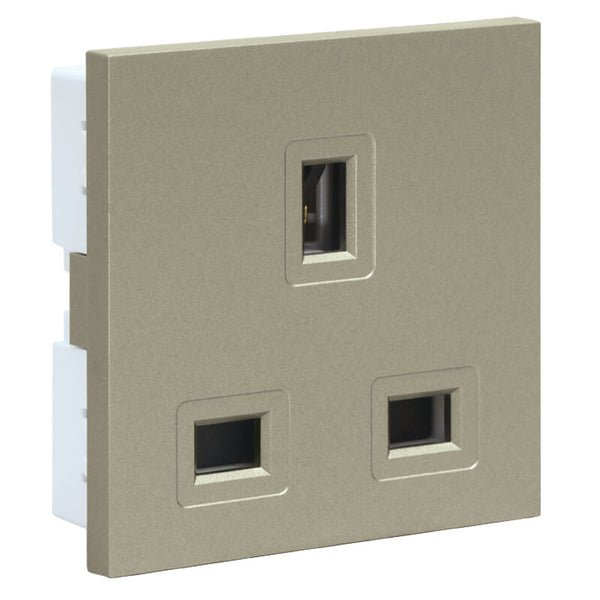 Major Tech 13A British Socket Module (2 Mod) TM 3VM204TM