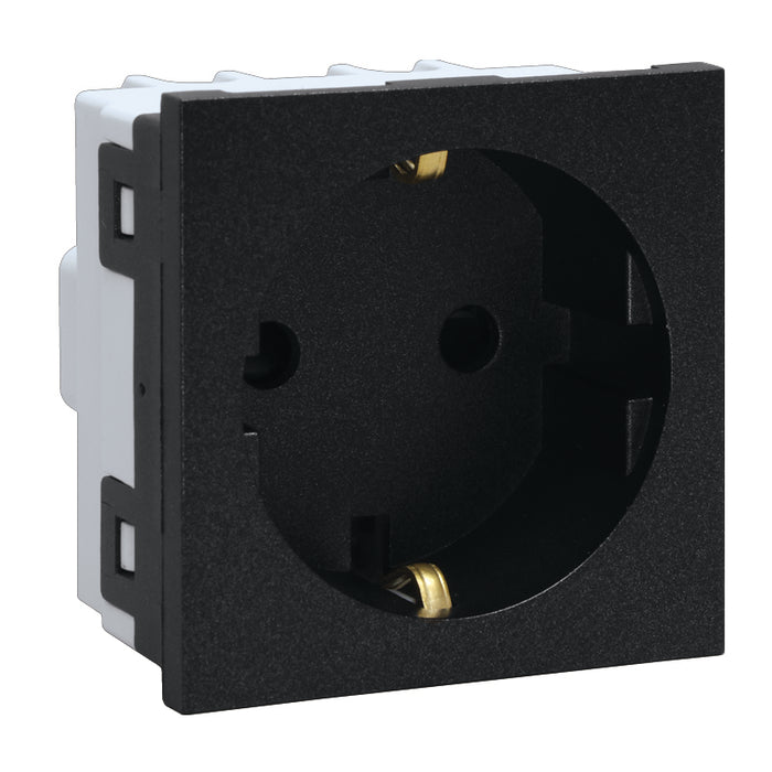 Major Tech 16A Schucko Socket Module with Side Earth (2 Mod) GR 3VM206GR