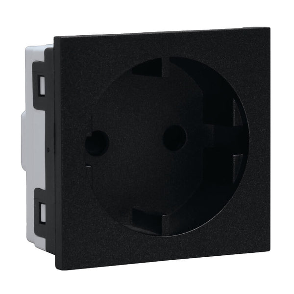 Major Tech 16A RSA Schuko Socket Module No Earth (2 Mod) GR 3VM210GR