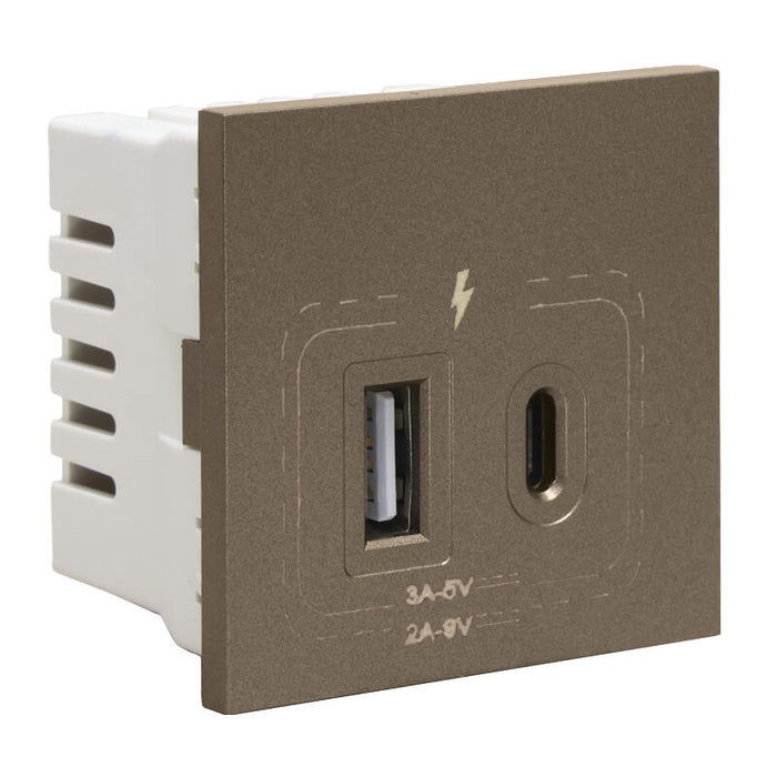Major Tech 18W Combined USB-A & USB-C Socket Module (2 Mod) BZ 3VM212BZ