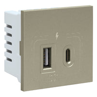 Major Tech 18W Combined USB-A & USB-C Socket Module (2 Mod) TM 3VM212TM