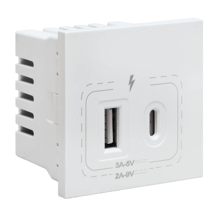Major Tech VETi 3 AURA - 18W Combined USB A & C Socket Module - Modular | 3VM212WT