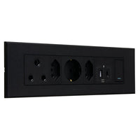 Major Tech RSA,Schuko,Dbl V-Slim A&C USB Omni GR/GR 3VOMNI1GG