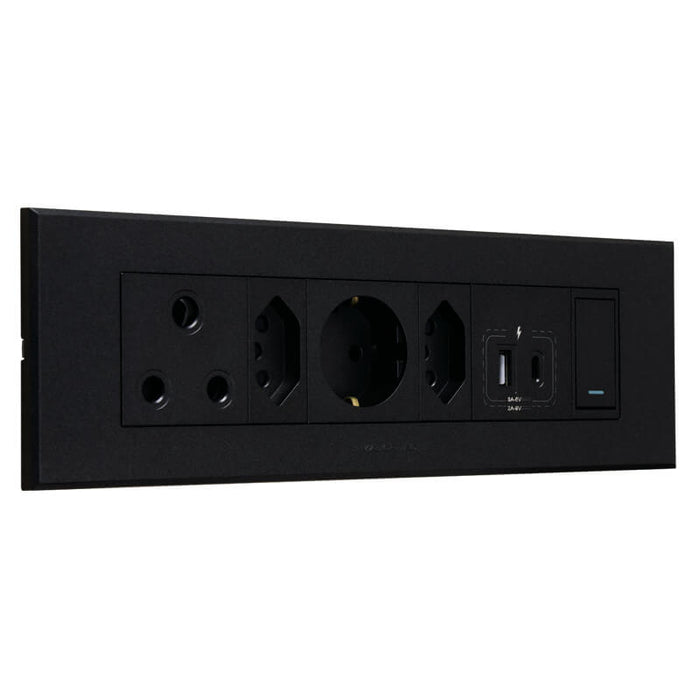 Major Tech RSA,Schuko,Dbl V-Slim A&C USB Omni GR/GR 3VOMNI1GG