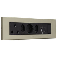 Major Tech RSA,Schuko,Dbl V-Slim A&C USB Omni GR/TI 3VOMNI1GT